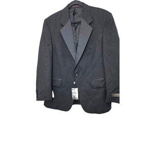 Bill Blass Mens Black Tuxedo Jacket 40SH 100% Wool Single-Breasted Eveningwear